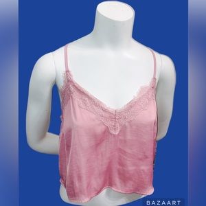 Forever 21 Pink Lace Crop Top Tank